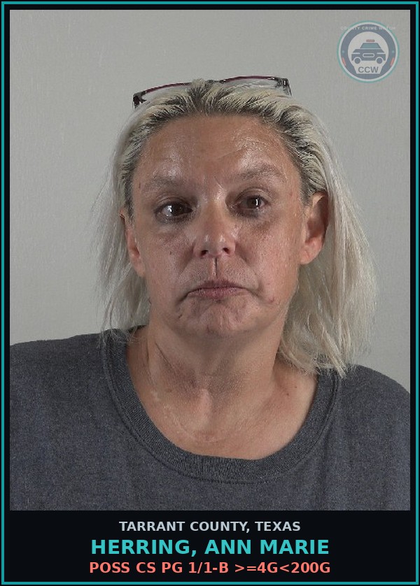 Booking mugshot of Herring, Ann Marie in Tarrant County