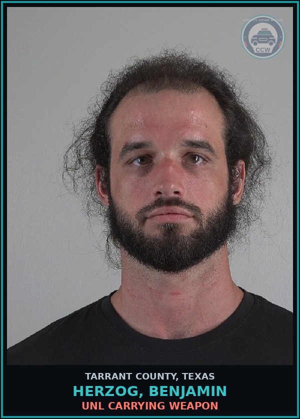 Booking mugshot of Herzog, Benjamin in Tarrant County