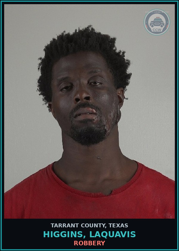 Booking mugshot of Higgins, Laquavis in Tarrant County