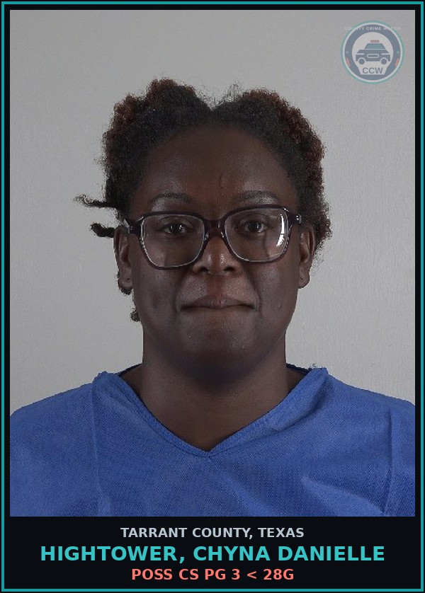 Booking mugshot of Hightower, Chyna Danielle in Tarrant County