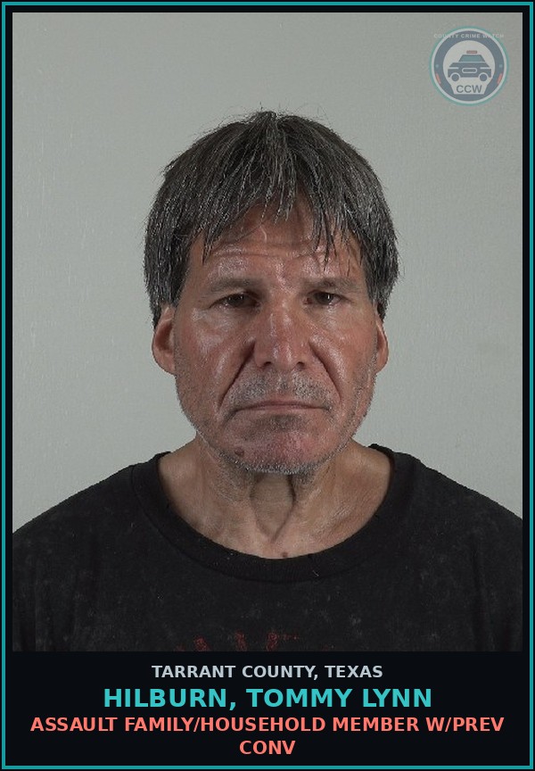 Booking mugshot of Hilburn, Tommy Lynn in Tarrant County