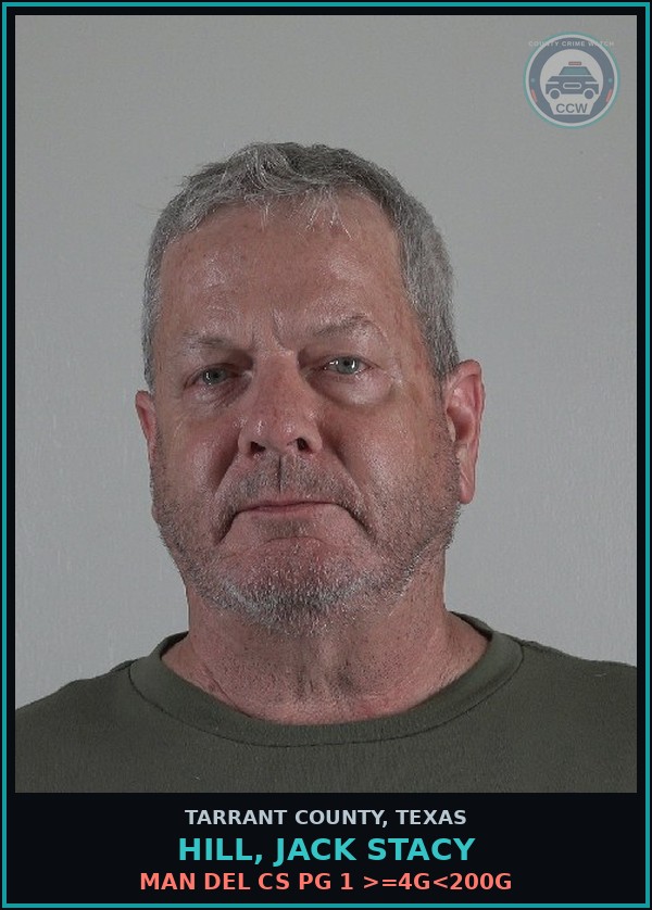 Booking mugshot of Hill, Jack Stacy in Tarrant County