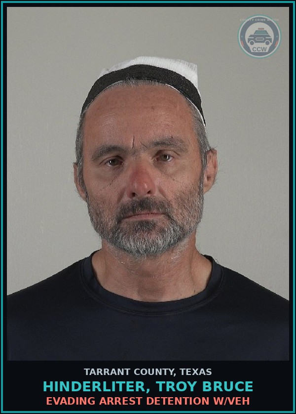 Booking mugshot of Hinderliter, Troy Bruce in Tarrant County