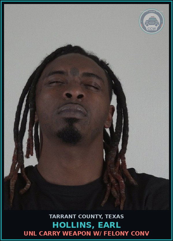 Booking mugshot of Hollins, Earl in Tarrant County