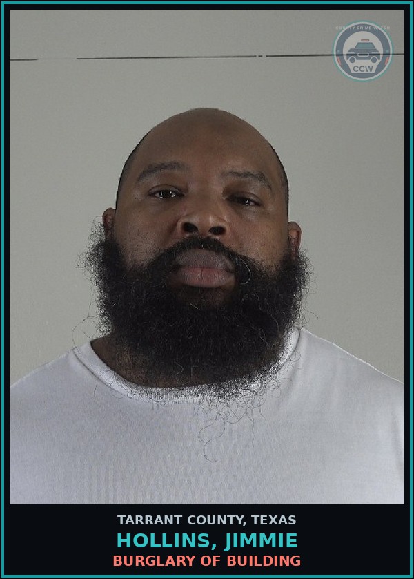 Booking mugshot of Hollins, Jimmie in Tarrant County