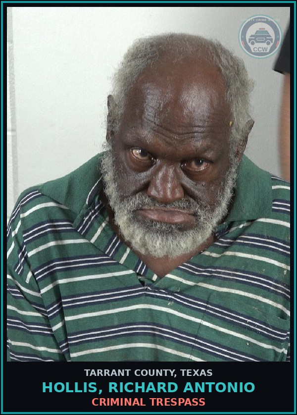 Booking mugshot of Hollis, Richard Antonio in Tarrant County
