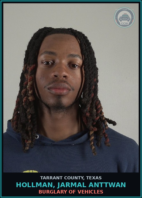 Booking mugshot of Hollman, Jarmal Anttwan in Tarrant County