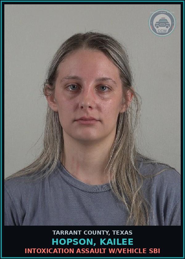 Booking mugshot of Hopson, Kailee in Tarrant County