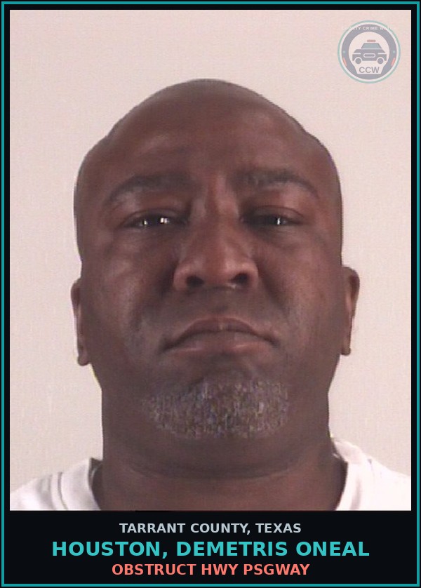 Booking mugshot of Houston, Demetris Oneal in Tarrant County