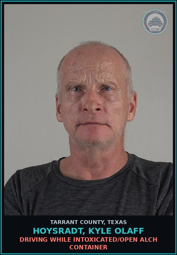 Booking mugshot of Hoysradt, Kyle Olaff in Tarrant County