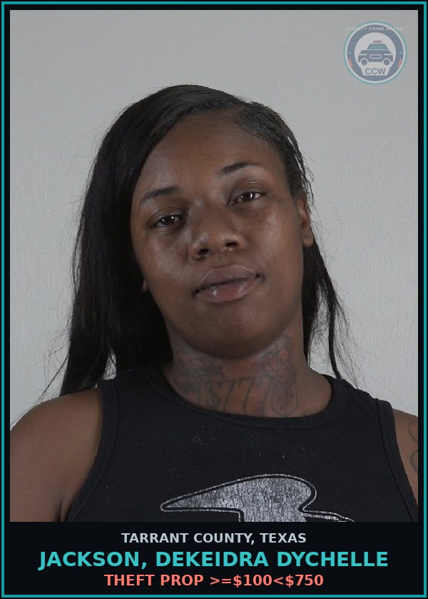 Booking mugshot of Jackson, Dekeidra Dychelle in Tarrant County