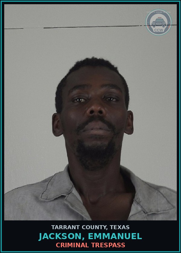 Booking mugshot of Jackson, Emmanuel in Tarrant County