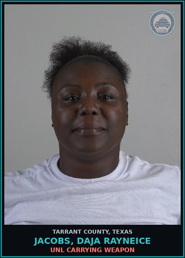 Booking mugshot of Jacobs, Daja Rayneice in Tarrant County