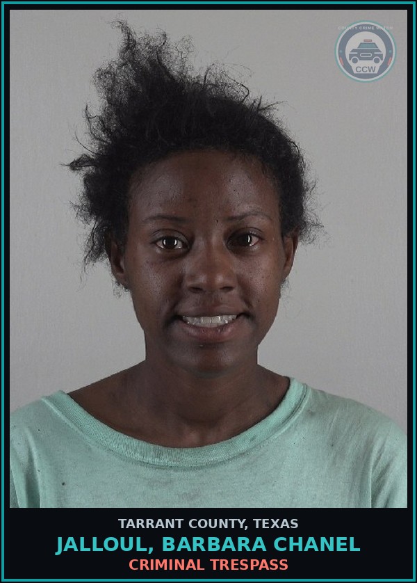 Booking mugshot of Jalloul, Barbara Chanel in Tarrant County