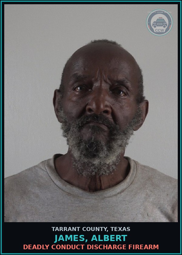 Booking mugshot of James, Albert in Tarrant County