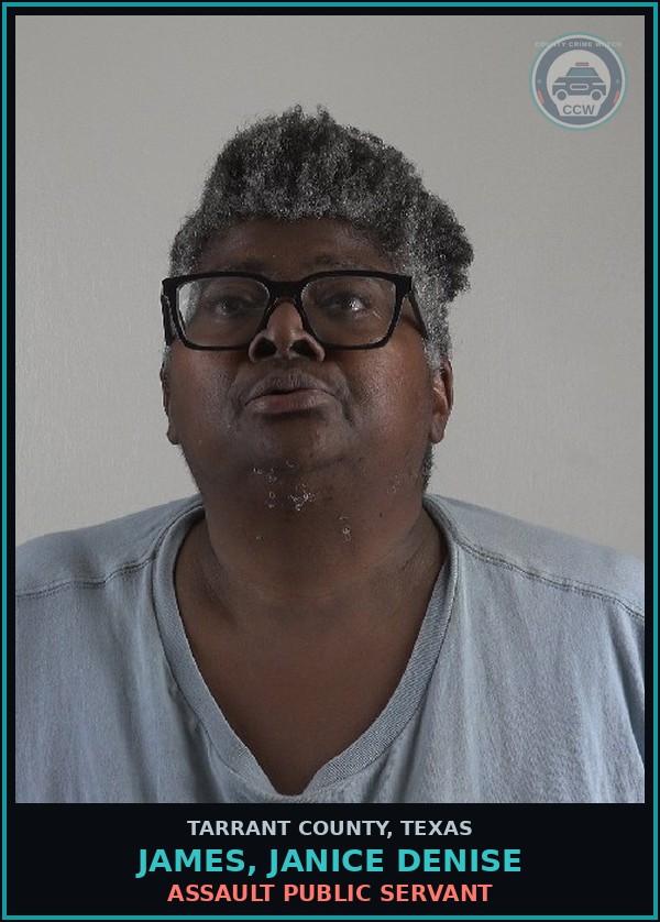 Booking mugshot of James, Janice Denise in Tarrant County