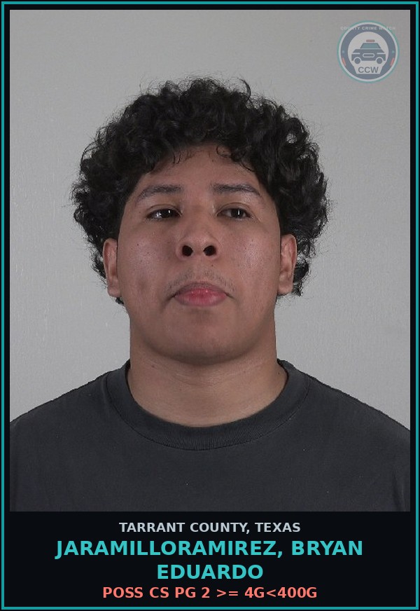 Booking mugshot of Jaramilloramirez, Bryan Eduardo in Tarrant County