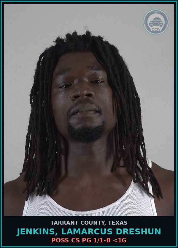 Booking mugshot of Jenkins, Lamarcus Dreshun in Tarrant County