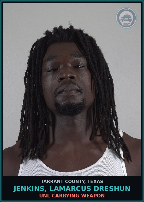 Booking mugshot of Jenkins, Lamarcus Dreshun in Tarrant County