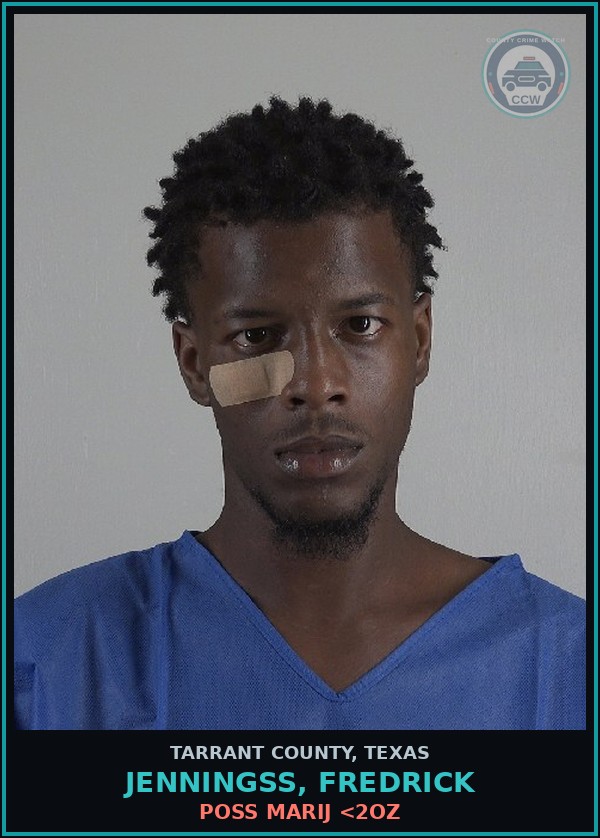 Booking mugshot of Jenningss, Fredrick in Tarrant County
