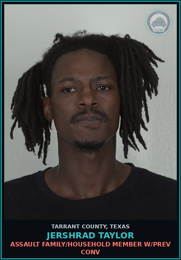Booking mugshot of Jershrad Taylor in Tarrant County