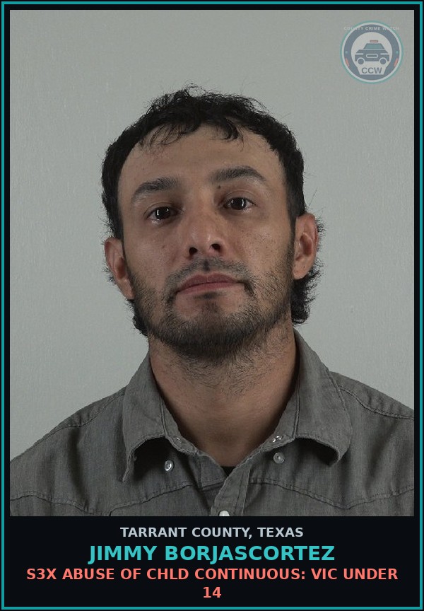 Booking mugshot of Jimmy Borjascortez in Tarrant County