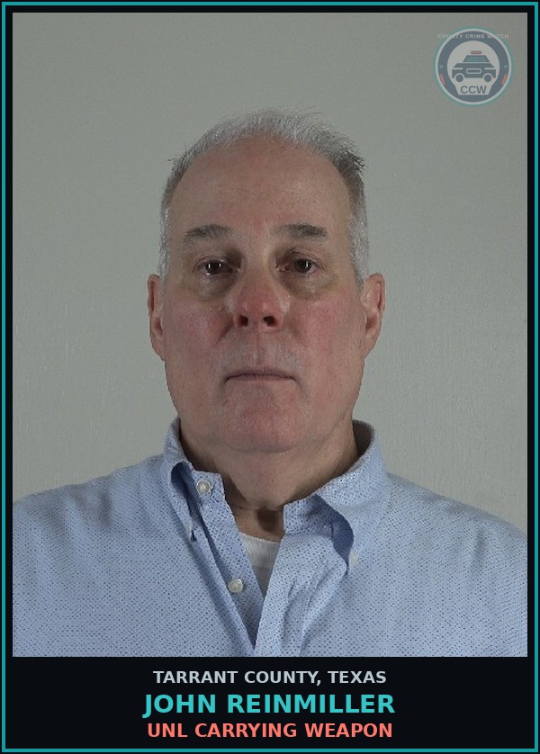 Booking mugshot of John Reinmiller in Tarrant County