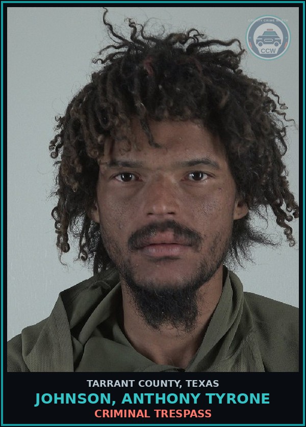 Booking mugshot of Johnson, Anthony Tyrone in Tarrant County