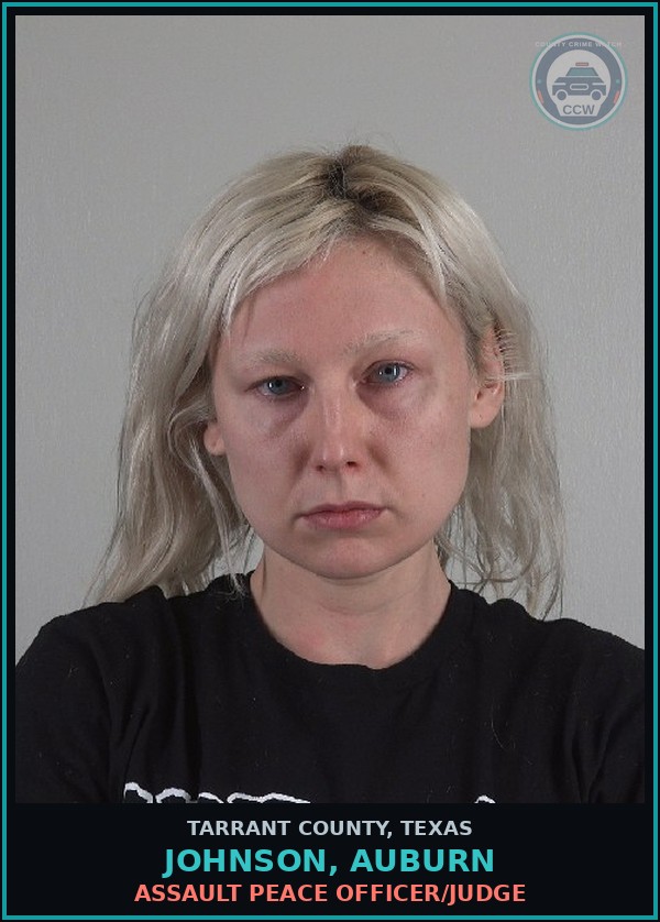 Booking mugshot of Johnson, Auburn in Tarrant County