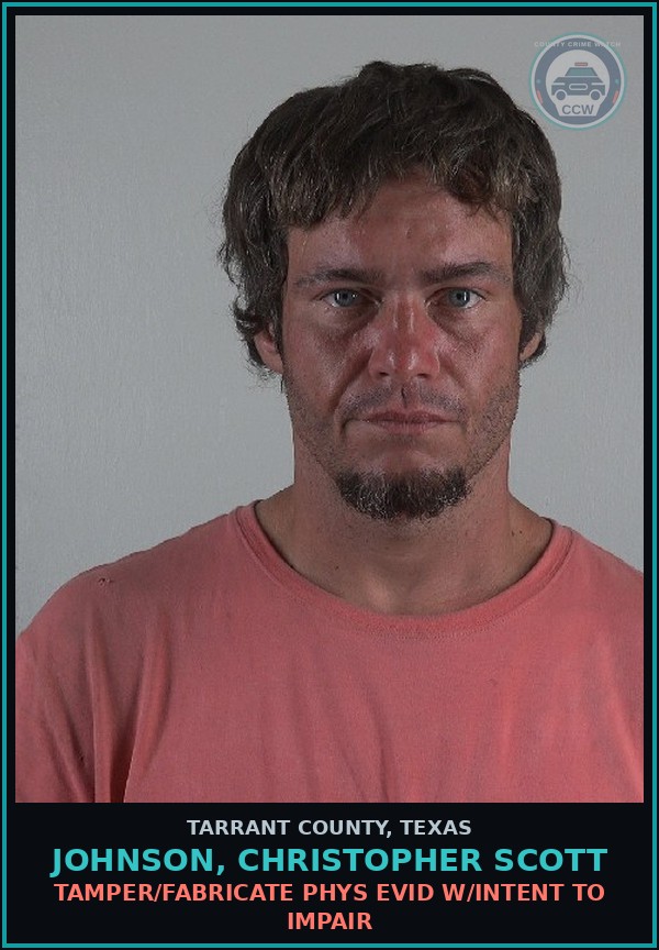 Booking mugshot of Johnson, Christopher Scott in Tarrant County