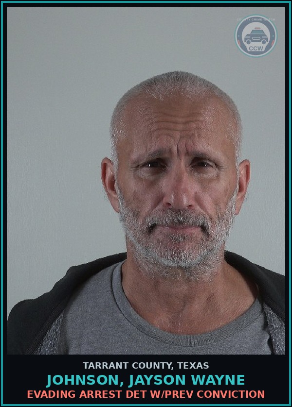 Booking mugshot of Johnson, Jayson Wayne in Tarrant County