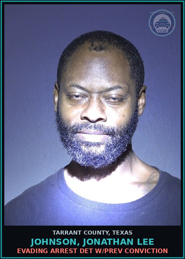 Booking mugshot of Johnson, Jonathan Lee in Tarrant County