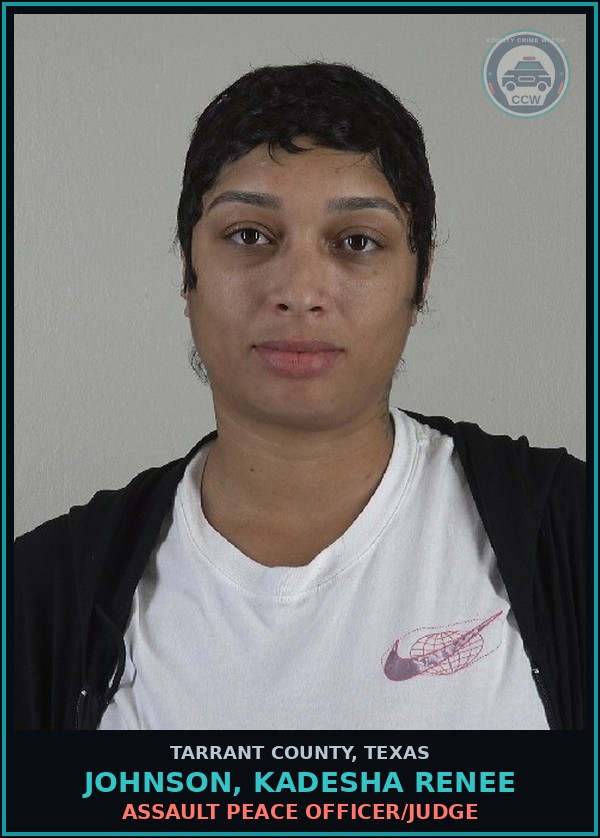 Booking mugshot of Johnson, Kadesha Renee in Tarrant County