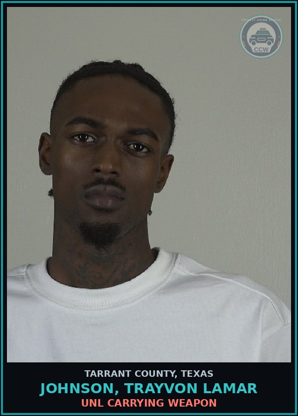 Booking mugshot of Johnson, Trayvon Lamar in Tarrant County