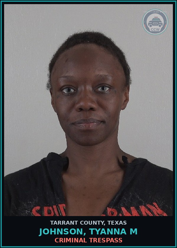Booking mugshot of Johnson, Tyanna M in Tarrant County