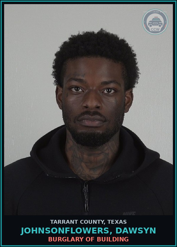 Booking mugshot of Johnsonflowers, Dawsyn in Tarrant County