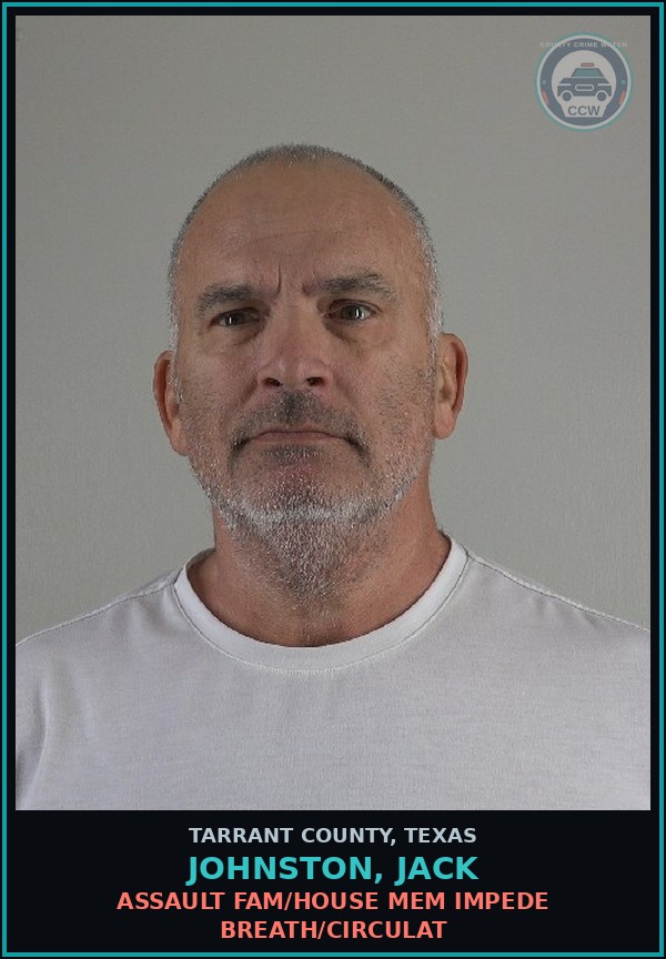 Booking mugshot of Johnston, Jack in Tarrant County