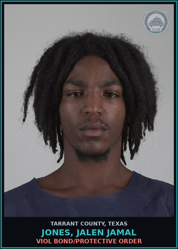 Booking mugshot of Jones, Jalen Jamal in Tarrant County
