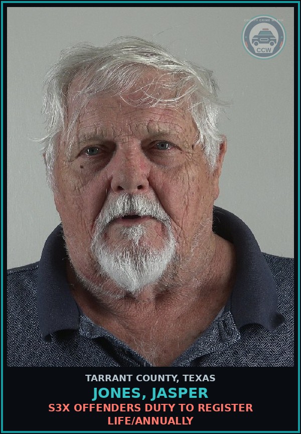 Booking mugshot of Jones, Jasper in Tarrant County