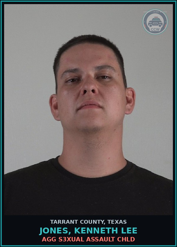 Booking mugshot of Jones, Kenneth Lee in Tarrant County