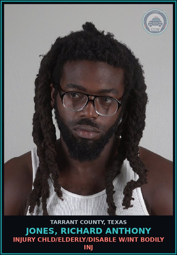 Booking mugshot of Jones, Richard Anthony in Tarrant County