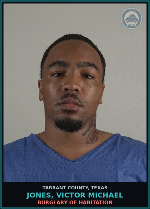 Booking mugshot of Jones, Victor Michael in Tarrant County