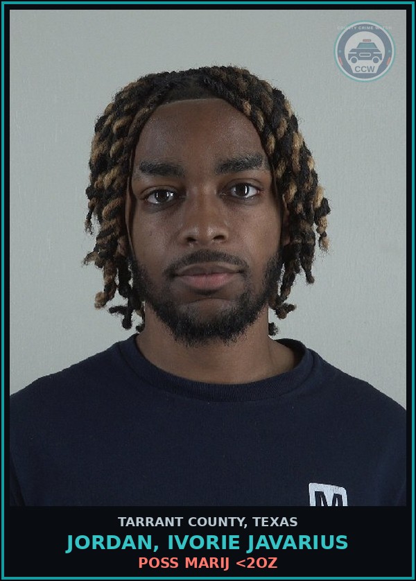 Booking mugshot of Jordan, Ivorie Javarius in Tarrant County
