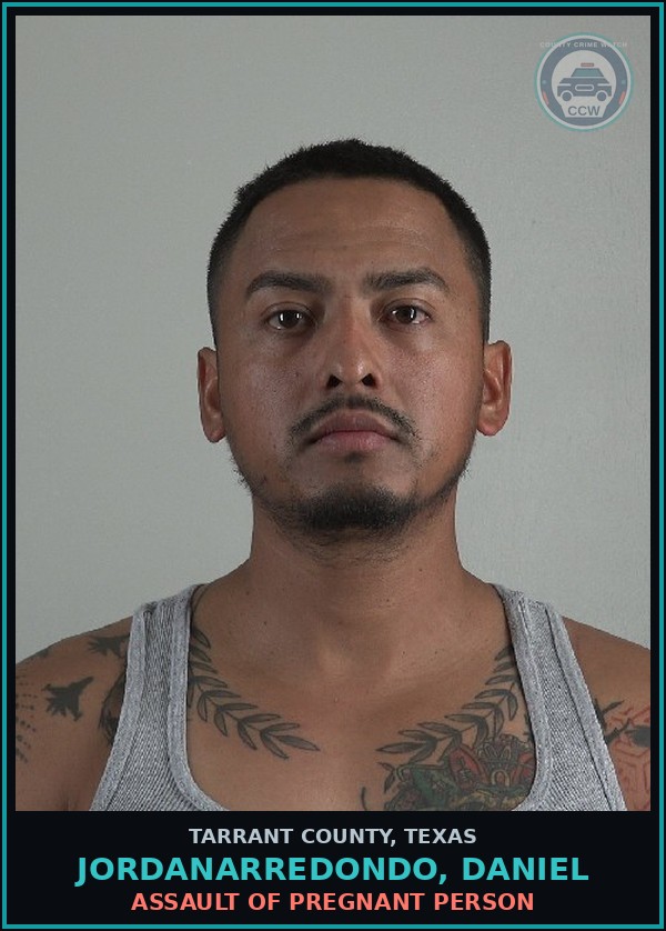 Booking mugshot of Jordanarredondo, Daniel in Tarrant County