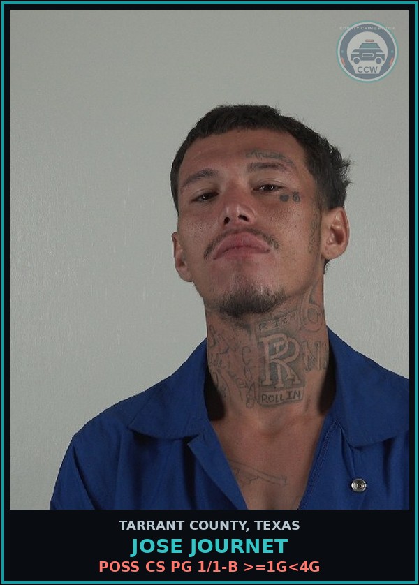 Booking mugshot of Jose Journet in Tarrant County