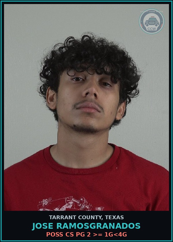Booking mugshot of Jose Ramosgranados in Tarrant County