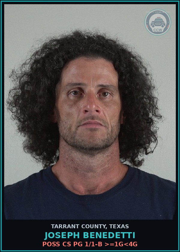 Booking mugshot of Joseph Benedetti in Tarrant County