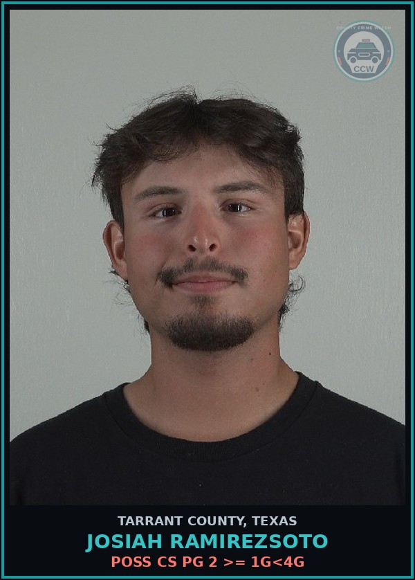 Booking mugshot of Josiah Ramirezsoto in Tarrant County