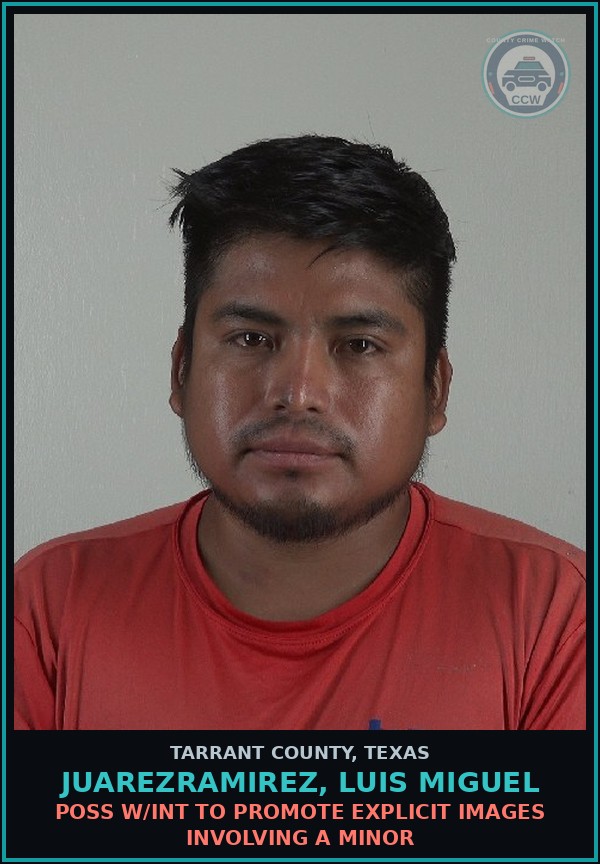 Booking mugshot of Juarezramirez, Luis Miguel in Tarrant County