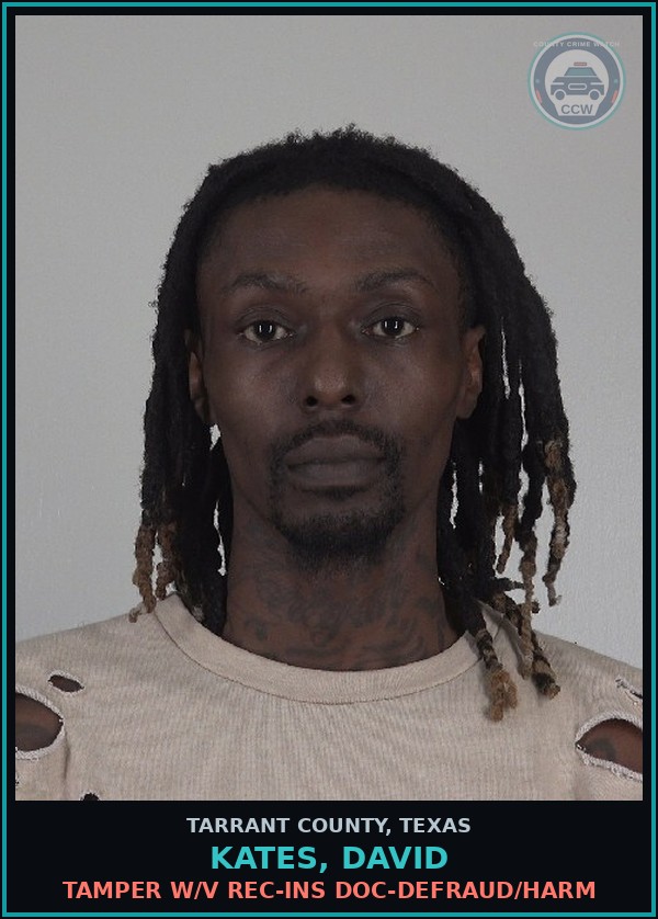 Booking mugshot of Kates, David in Tarrant County